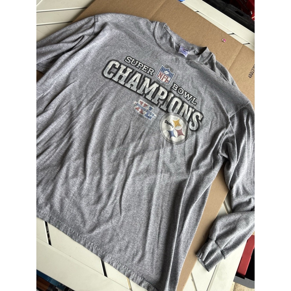 Pittsburgh Steelers Super Bowl XL Champions Long/S T-Shirt 2006 Jerzees 2XL NFL